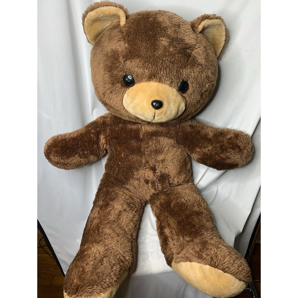 Vintage 36 Inch Giant Brown Teddy Bear Stuffed Animal Plush Rare Unique - Picture 2 of 7